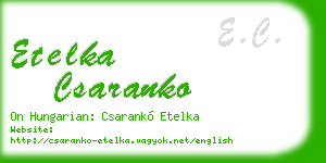 etelka csaranko business card